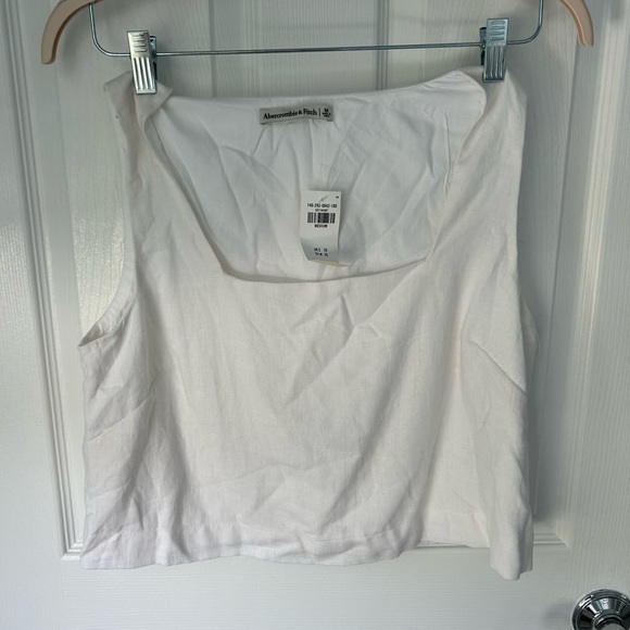 Abercrombie & Fitch Boxy White Linen Top - Picture 1 of 3